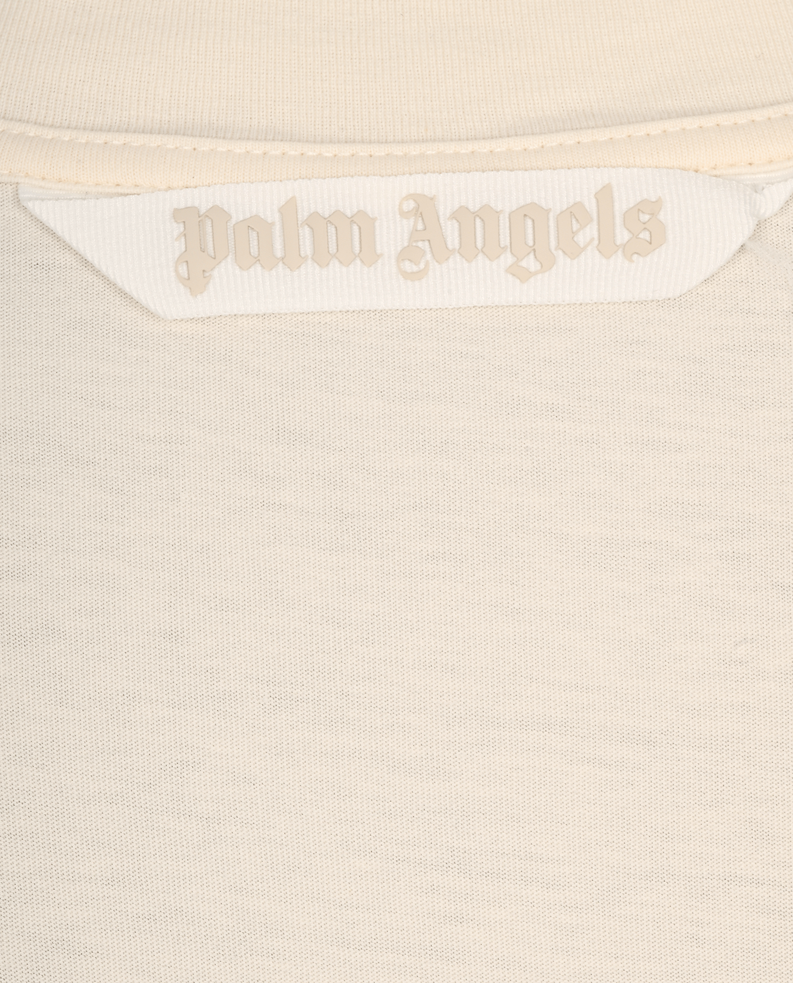 Palm Angels Logo Embroidered Cropped T-Shirt, &pound;70, Clothing, Cream, Cotton, Other view