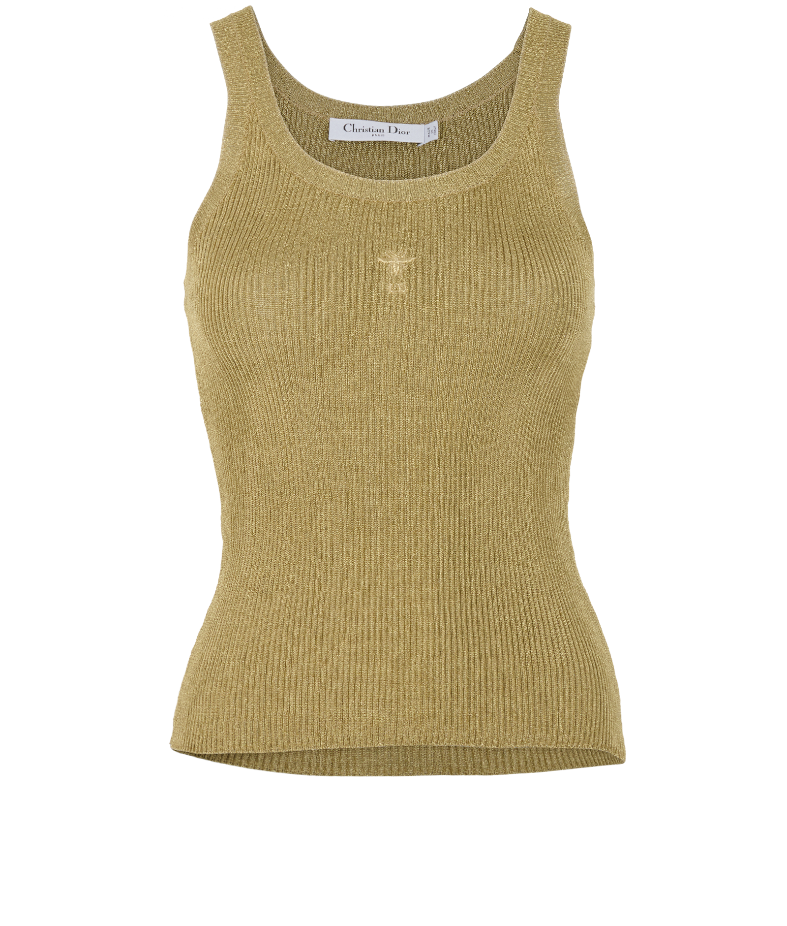 Pre-loved Christian Dior Bee Metallic Tank Top - £220