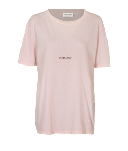 Saint Laurent T-Shirt, Cotton, Pink , Sz M, 2*