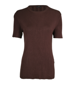 Joseph Knitted Short Sleeve Top, Viscose, Brown, Sz S, 2*