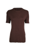 Joseph Knitted Short Sleeve Top, &pound;80, Clothing, Brown, Viscose, Front view