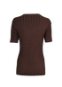 Joseph Knitted Short Sleeve Top, &pound;80, Clothing, Brown, Viscose, Back view
