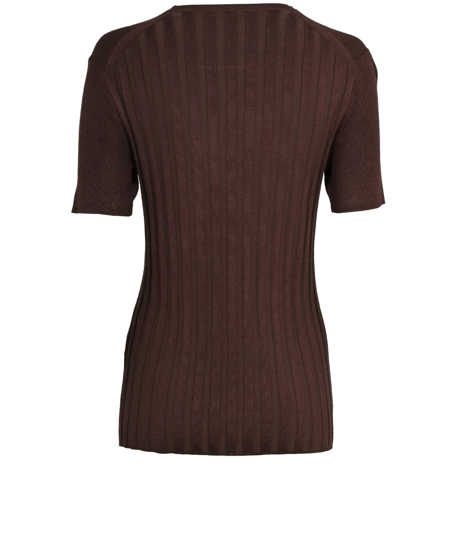 Joseph Knitted Short Sleeve Top, &pound;80, Clothing, Brown, Viscose, Back view