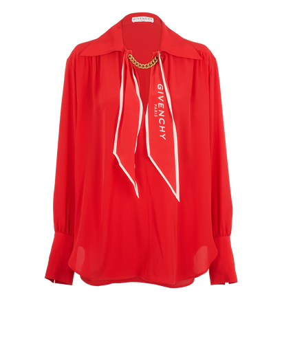Givenchy Chain Blouse, &pound;195, Clothing, Red, Silk, Front view