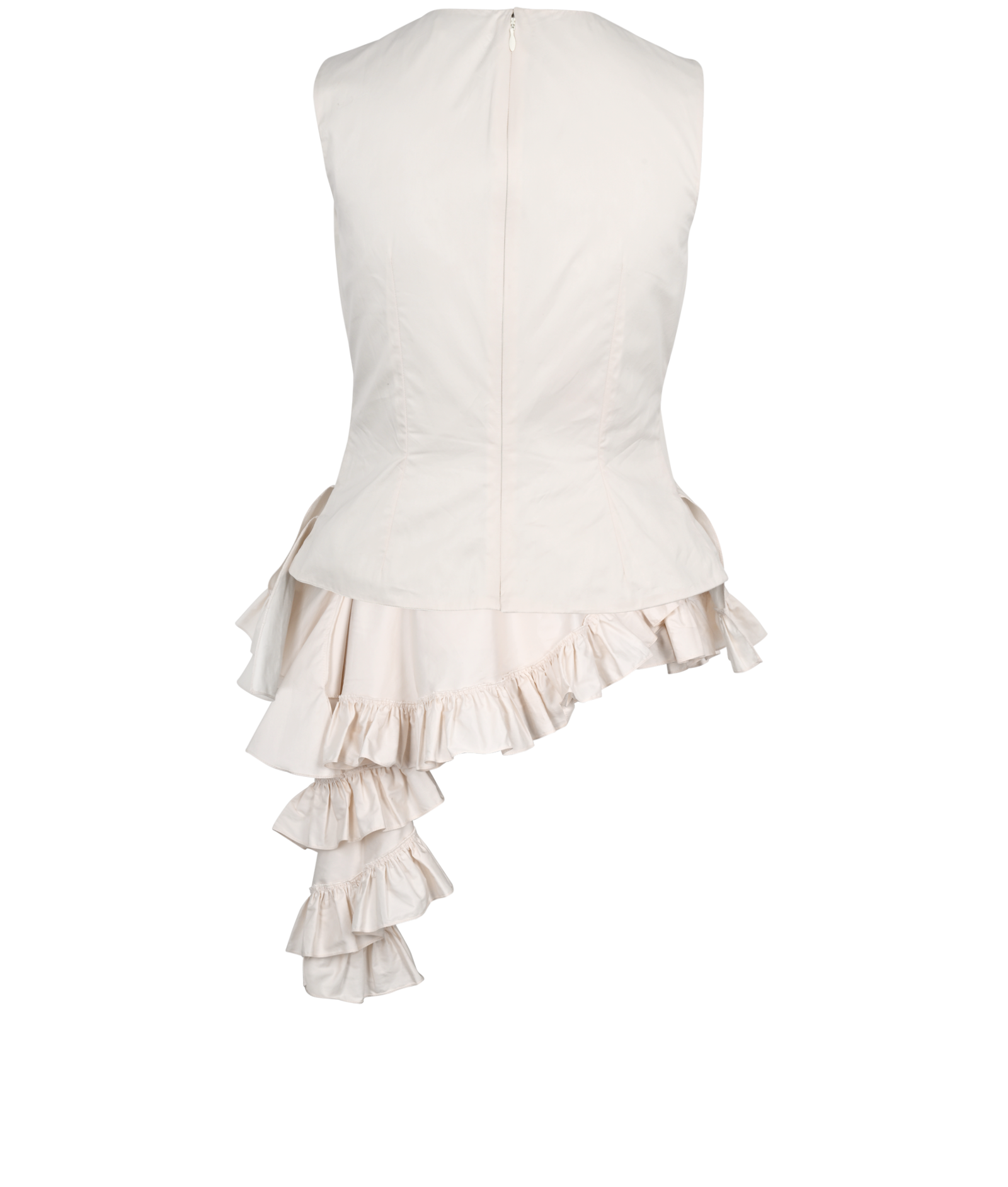 Alexander McQueen Ruffle Top, &pound;495, Clothing, Beige, Cotton, Back view