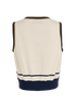 Gucci V-Neck Pullover, &pound;350, Clothing, Cream/Gold/Navy, Wool, Back view