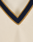 Gucci V-Neck Pullover, &pound;350, Clothing, Cream/Gold/Navy, Wool, Other view