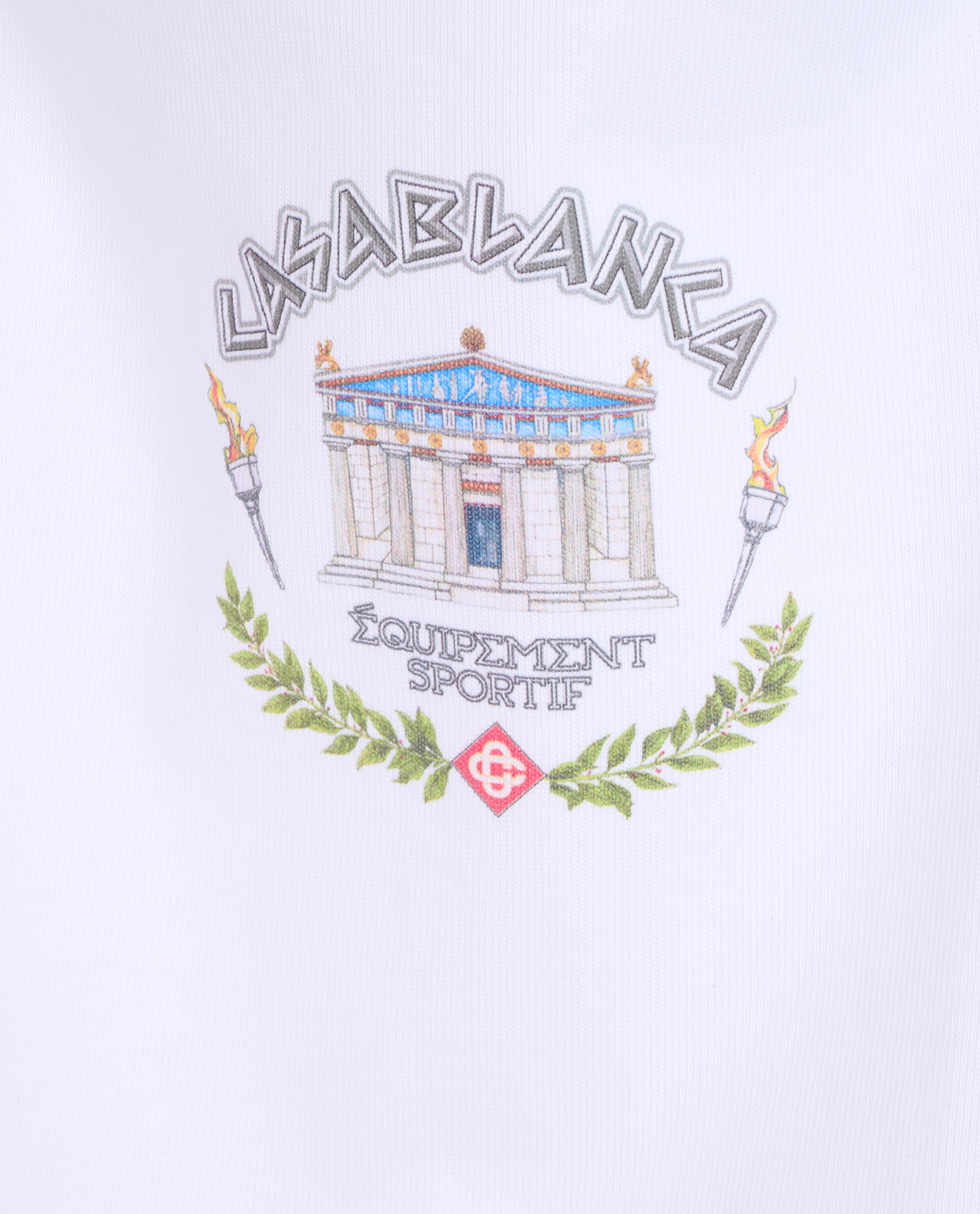 Casablanca Le Temple Du Sport T-Shirt, &pound;110, Clothing, White, Cotton, Other view