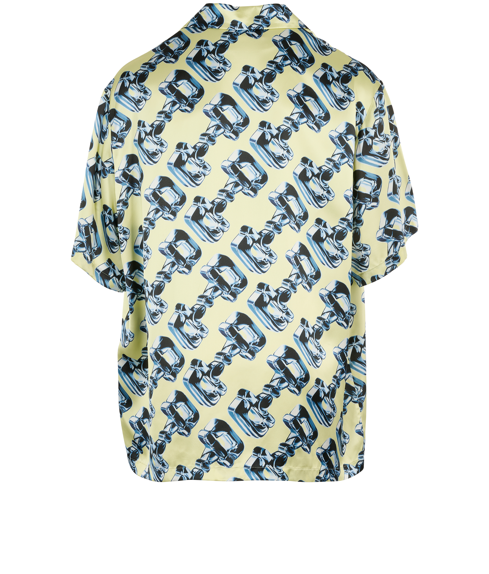 Gucci Unicum Horsebit Shirt, &pound;320, Clothing, Blue/Yellow, Viscose, Back view