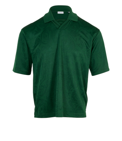 Burberry Floral Polo Shirt, &pound;160, Clothing, Green, Polyester (Polymer), Front view