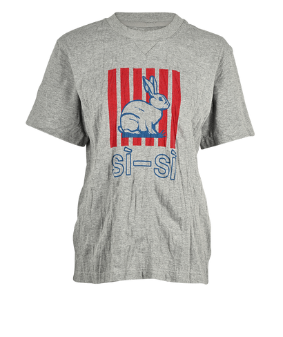 Bottega Veneta Si Si Rabbit T-Shirt, &pound;150, Clothing, Grey, Cotton/Polyester (Polymer), Front view