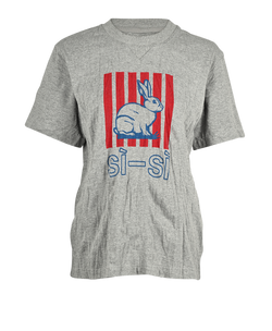 Bottega Veneta Si Si Rabbit T-Shirt, Cotton/Poly, Grey, Sz XS, 2*