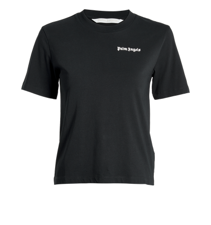 Palm Angels Logo T-Shirt, &pound;70, Clothing, Black, Cotton, Front view