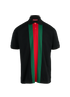 Gucci Web Polo Shirt, &pound;310, Clothing, Black/Green/Red, Cotton, Front view