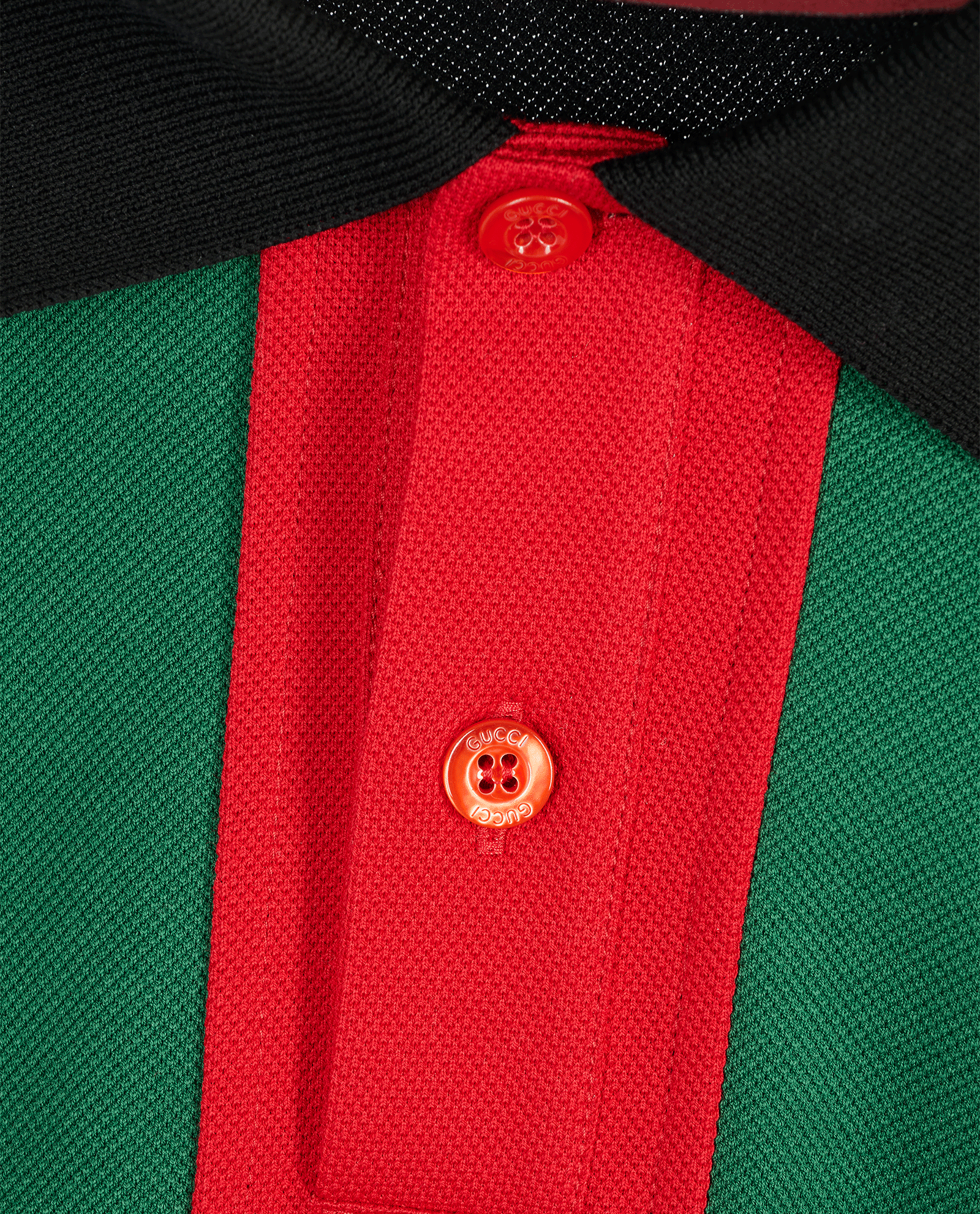 Gucci Web Polo Shirt, &pound;310, Clothing, Black/Green/Red, Cotton, Other view