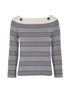 Chanel Striped Long Sleeves Top, &pound;850, Clothing, Grey, Cashmere, Front view