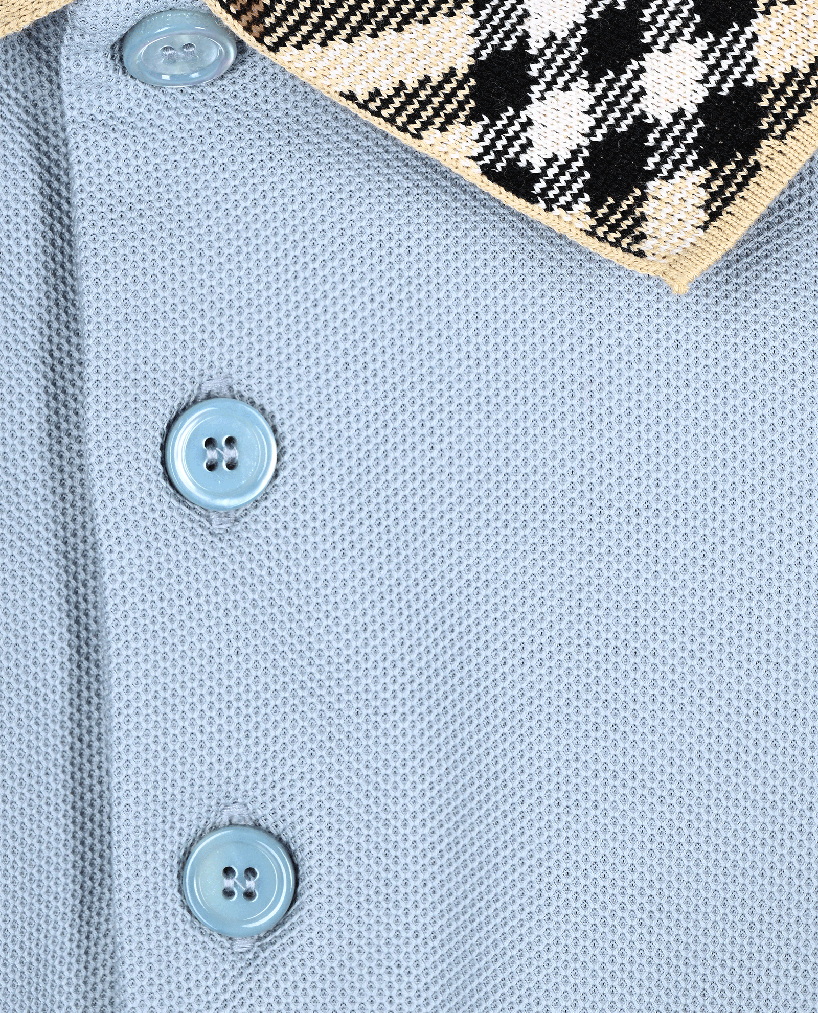 Burberry Check Collar Polo T-Shirt, &pound;195, Clothing, Blue, Cotton, Other view