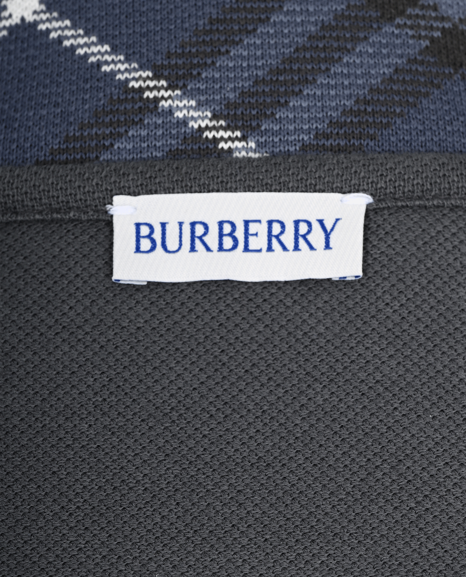 Burberry Check Collar Polo T-Shirt, &pound;195, Clothing, Grey, Cotton, Other view