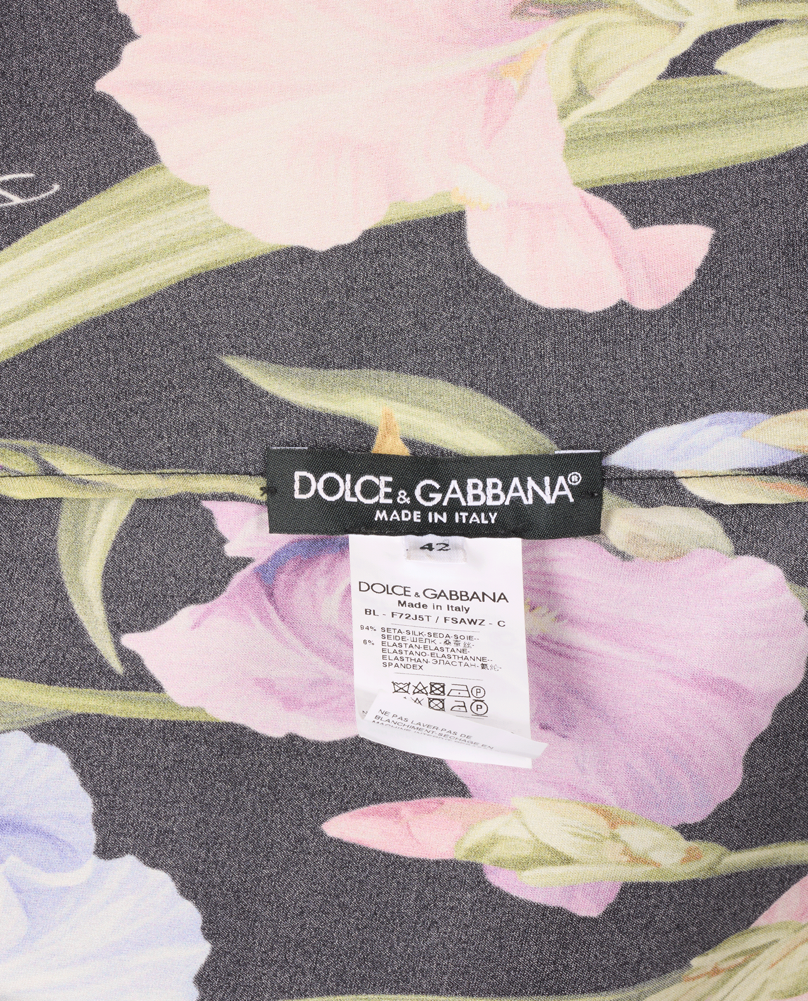 Dolce & Gabbana Floral Blouse, &pound;150, Clothing, Black/Pink, Silk, Other view
