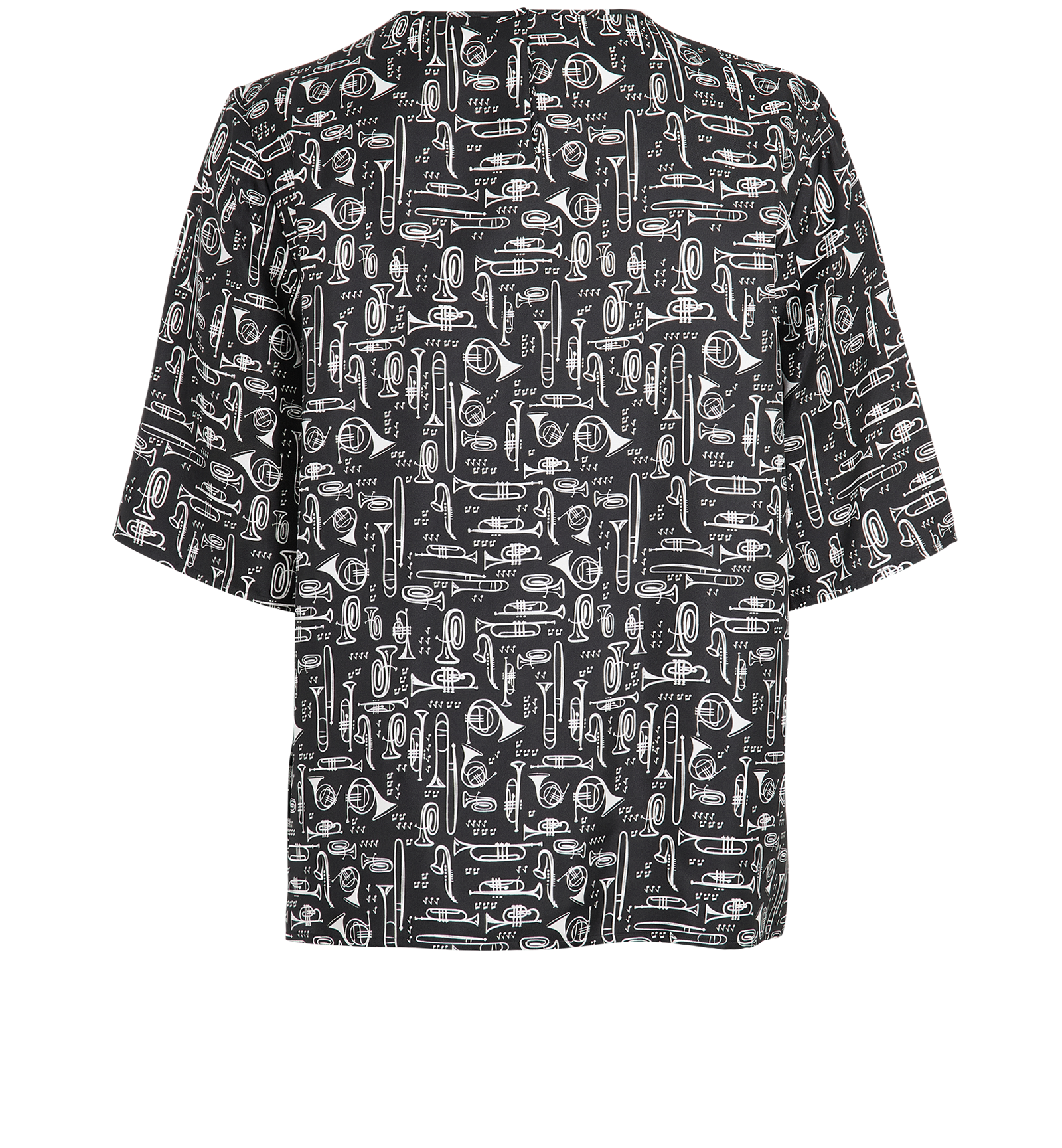 Dolce & Gabbana Trumpets Print Top, &pound;150, Clothing, Black/White, Silk, Back view