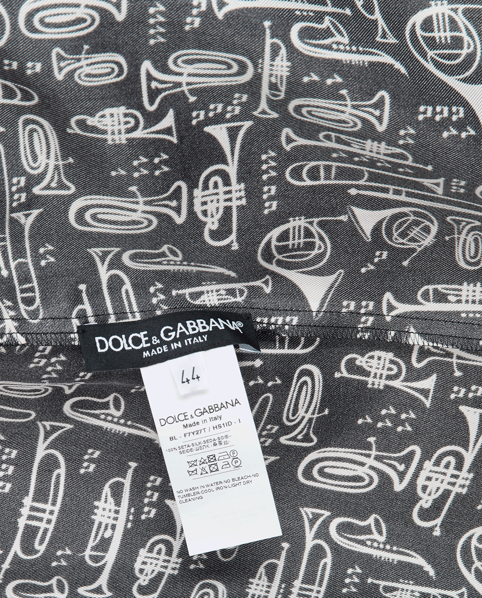 Dolce & Gabbana Trumpets Print Top, &pound;150, Clothing, Black/White, Silk, Other view