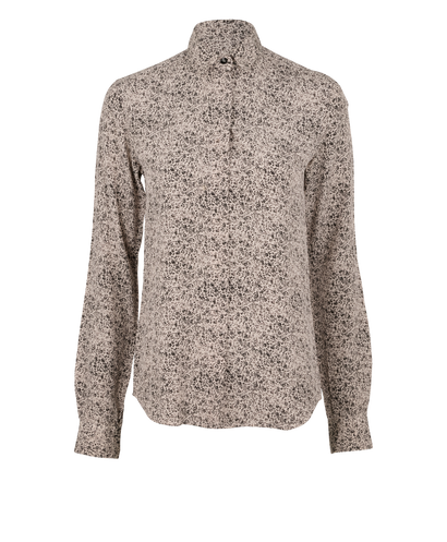 Saint Laurent Floral Print Shirt, &pound;150, Clothing, White, Silk, Front view