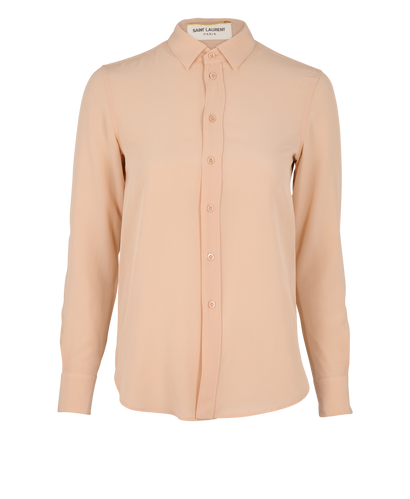 Saint Laurent 2017 Button-Up Shirt, &pound;175, Clothing, Pink, Silk, Front view