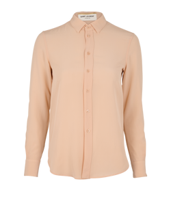 Saint Laurent 2017 Button-Up Shirt, Silk, Pink, UK 6, 3*