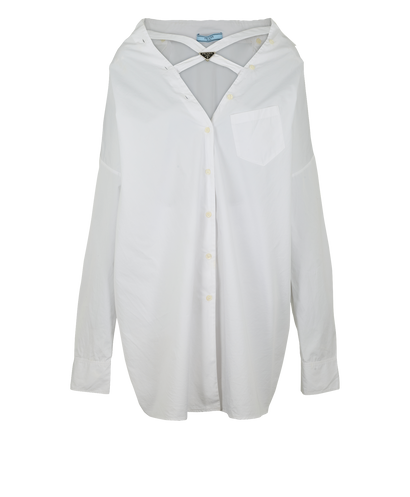 Prada Poplin Shirt, &pound;220, Clothing, White, Cotton, Front view