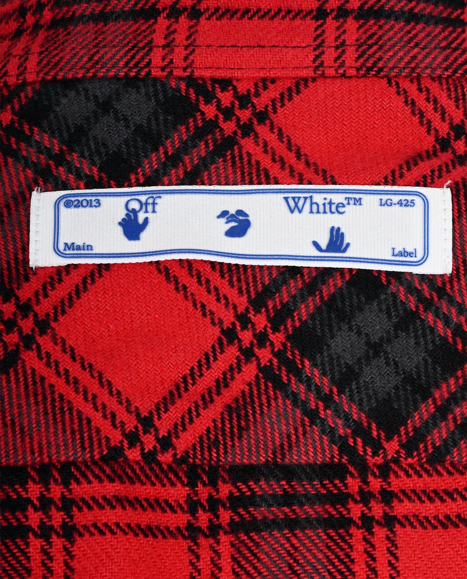 Off White Flannel Shirt, &pound;290, Clothing, Red, Cotton, Other view