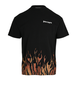 Palm Angels Tiger Flames T-Shirt, Mens, Cotton, Black, Sz S, 3*