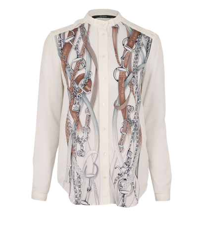 Gucci Printed Shirt, &pound;130, Clothing, Brown/White, Silk, Front view