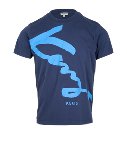 Kenzo Logo T-Shirt, Mens, Cotton, Blue, Sz S, 3*