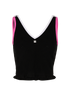 Chanel 24P CC Jacquard Cropped Tank Top, &pound;695, Clothing, Black, Viscose, Front view
