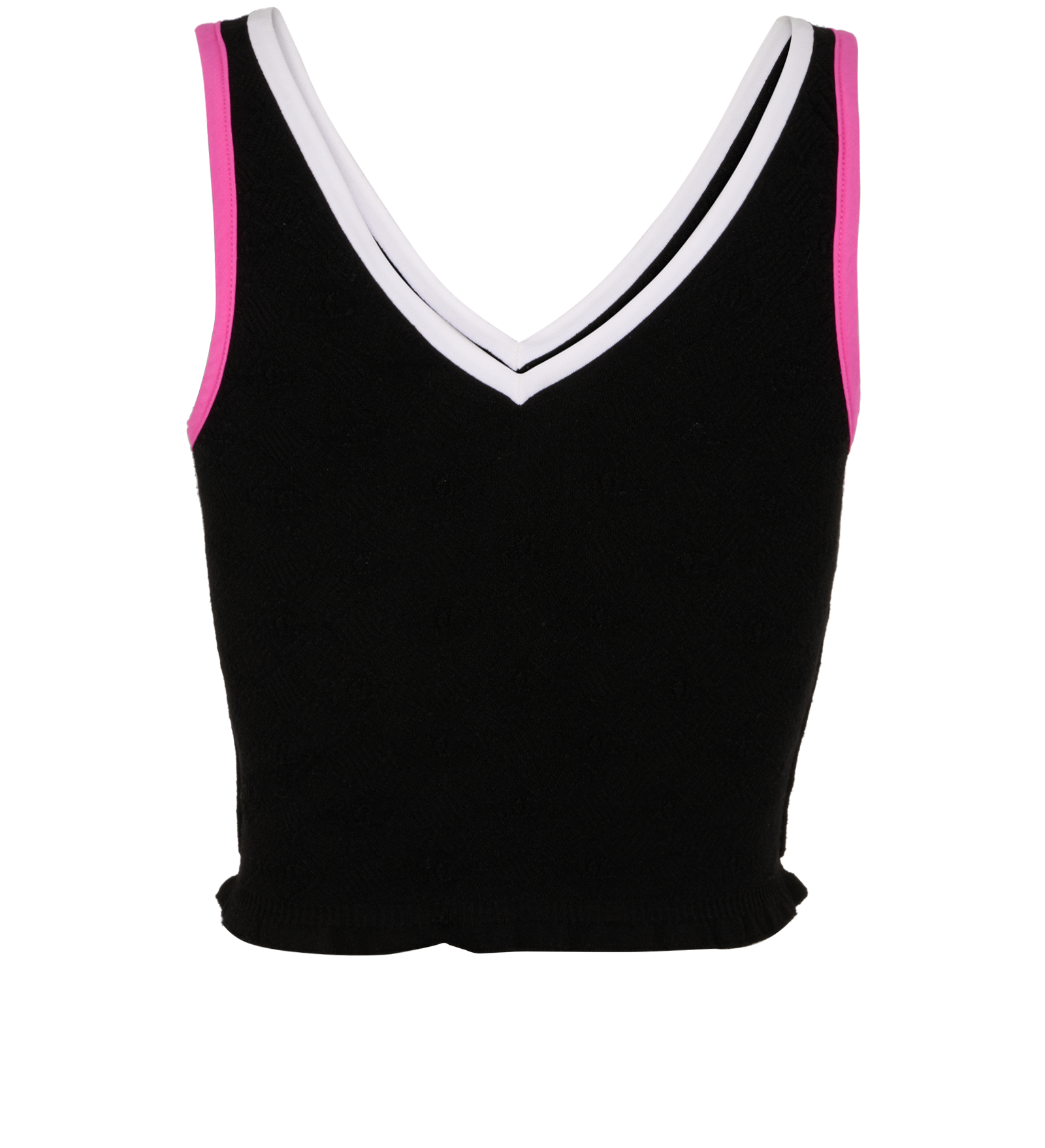 Chanel 24P CC Jacquard Cropped Tank Top, &pound;695, Clothing, Black, Viscose, Back view