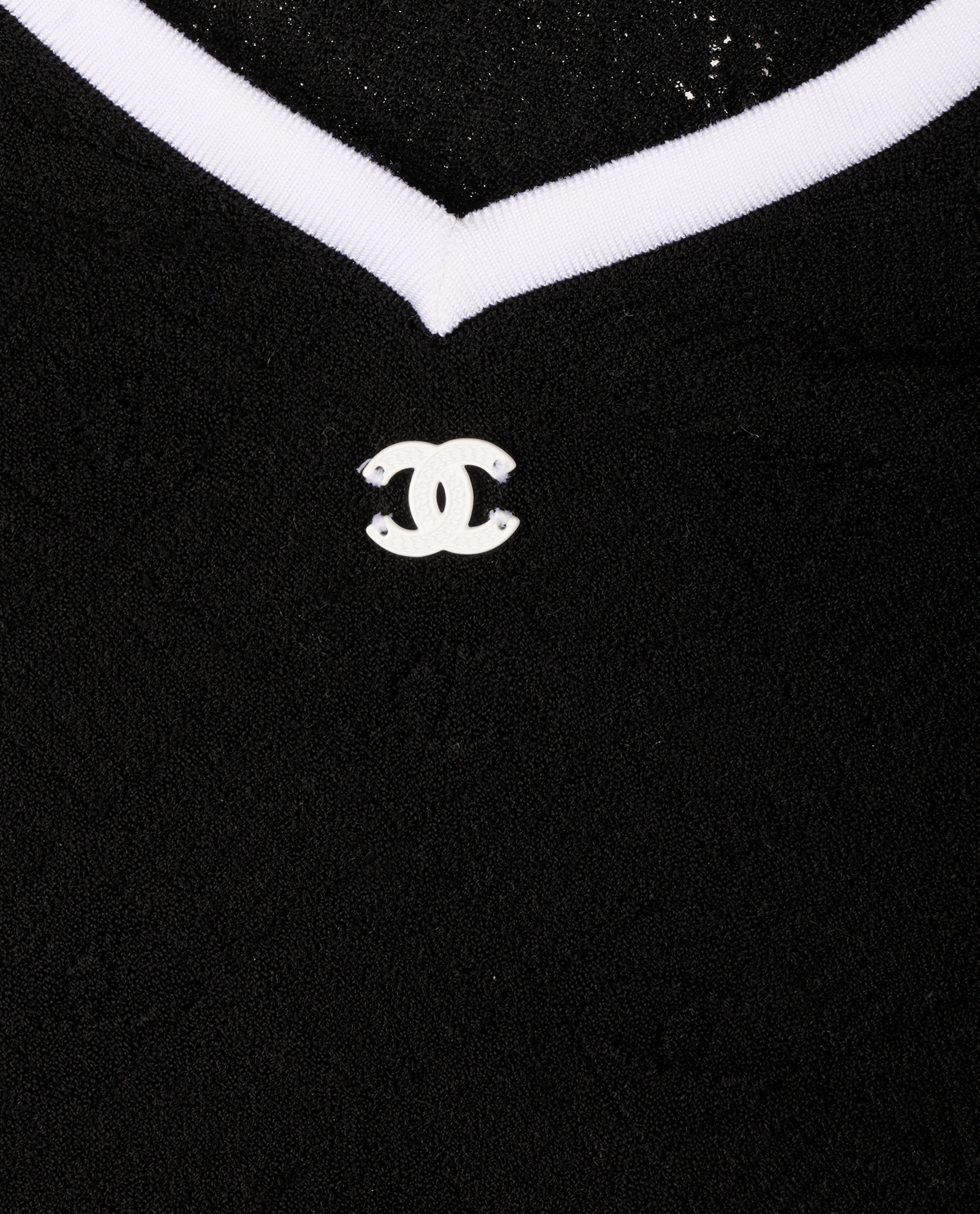 Chanel 24P CC Jacquard Cropped Tank Top, &pound;695, Clothing, Black, Viscose, Other view