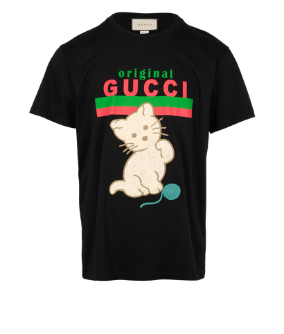 Gucci Cat T-Shirt, &pound;180, Clothing, Black, Cotton, Front view