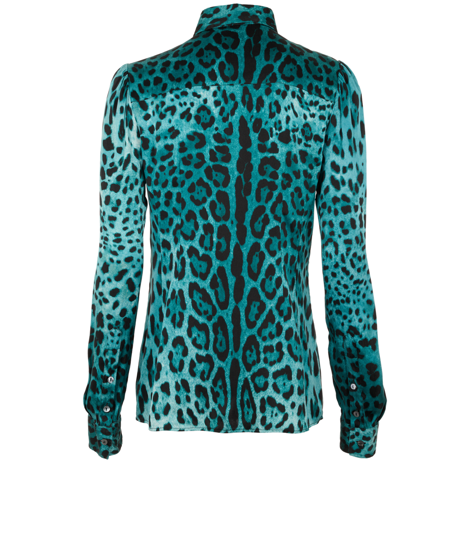 Dolce & Gabbana Leopard Print Shirt, &pound;150, Clothing, Black/Blue, Silk, Back view