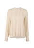 Chloe Pleated Blouse, &pound;80, Clothing, Cream, Silk, Front view