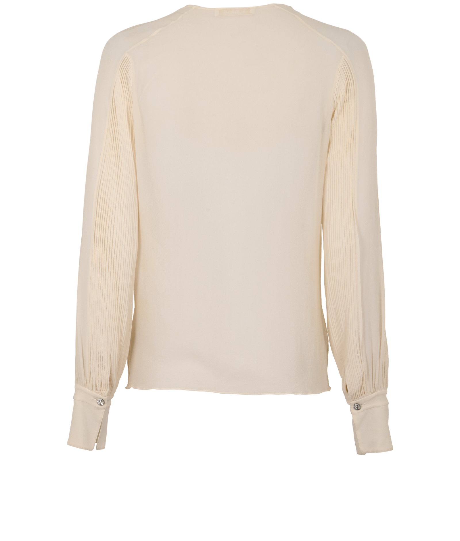Chloe Pleated Blouse, &pound;80, Clothing, Cream, Silk, Back view