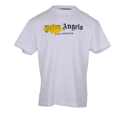 Palm Angels Spray Logo T-Shirt, &pound;120, Clothing, White, Cotton, Front view