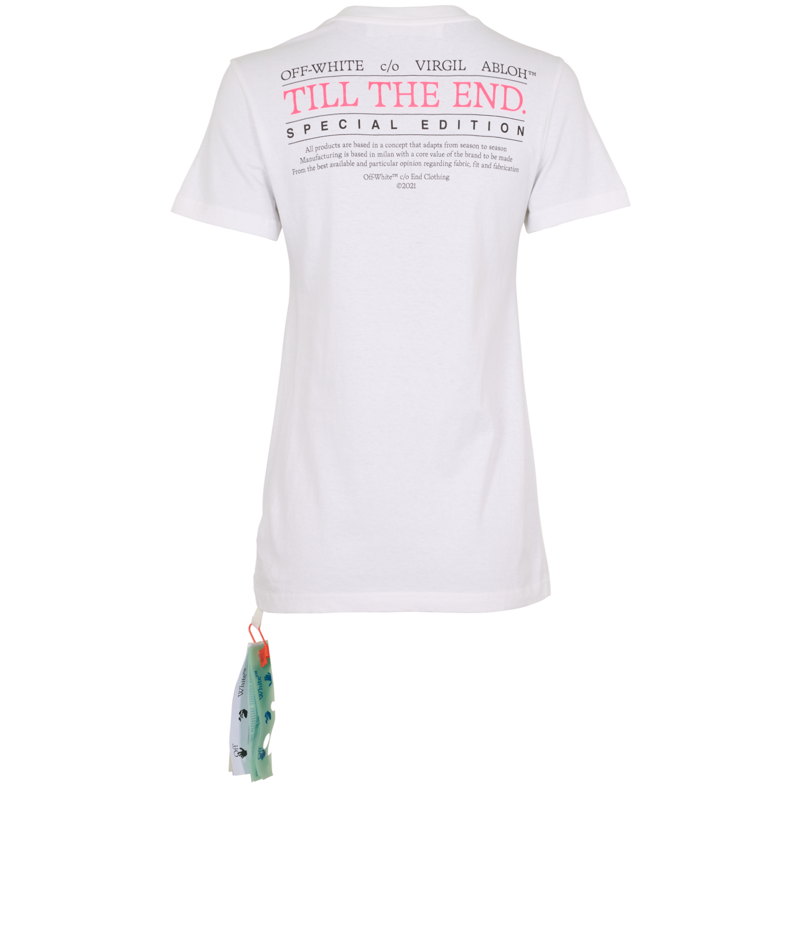 Off-White X End Clothing Special Edition T-Shirt, &pound;80, Clothing, White, Cotton, Back view