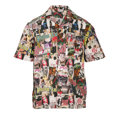 Moncler x Palm Angels Graffiti Shirt, &pound;130, Clothing, Black/Red/White, Cotton, Front view
