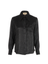 Gucci Metallic Effect Button-Up Blouse, &pound;110, Clothing, Black, Silk, Front view