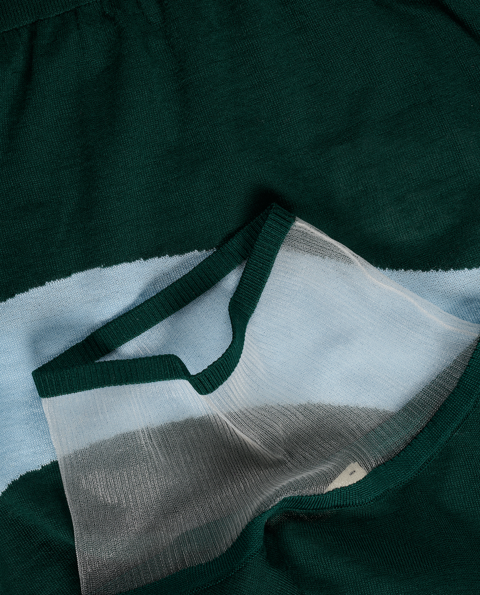 Fendi Mesh High-Neck Striped Top, &pound;150, Clothing, Blue/Grey, Cashmere, Other view