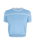Miu Miu Knitted Cropped Top, &pound;380, Clothing, Blue, Viscose, Front view