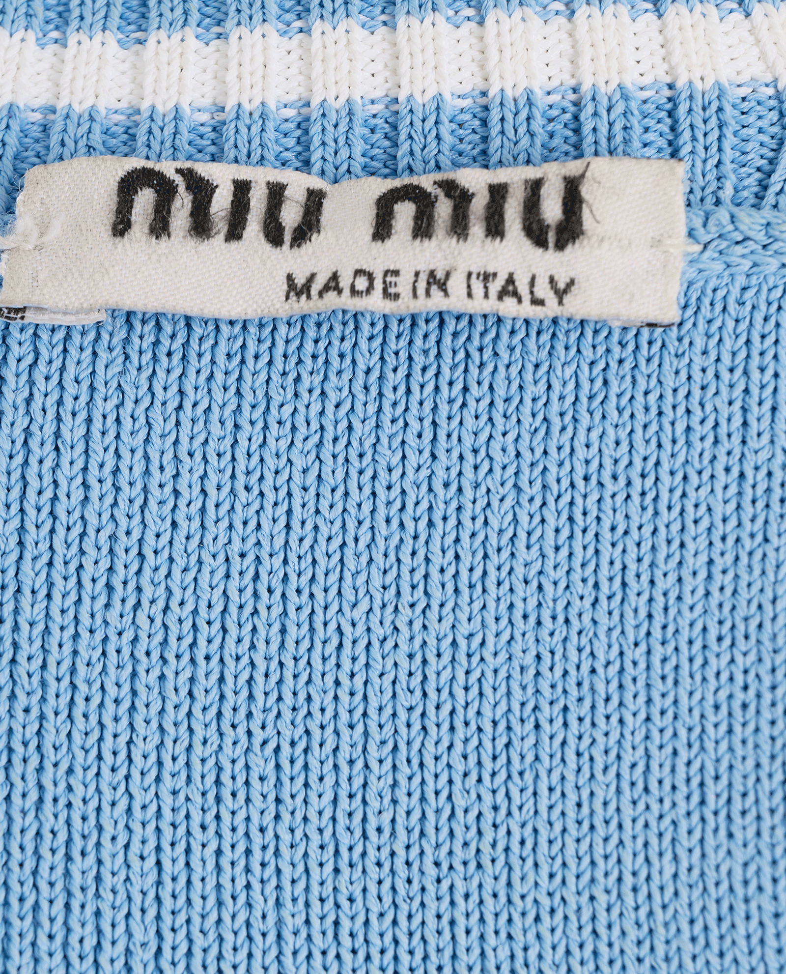 Miu Miu Knitted Cropped Top, &pound;380, Clothing, Blue, Viscose, Other view