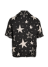 Palm Angels Night Sky Bowling Shirt, &pound;110, Clothing, Black/Cream, Viscose, Back view