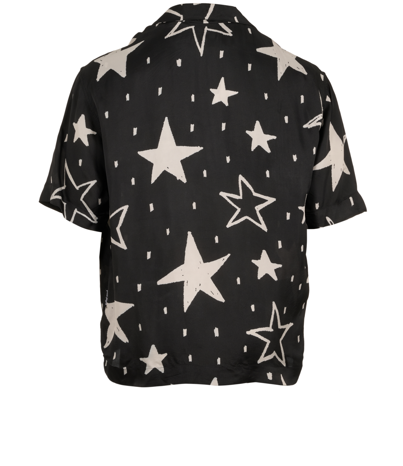 Palm Angels Night Sky Bowling Shirt, &pound;110, Clothing, Black/Cream, Viscose, Back view