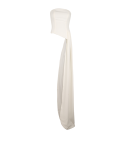 Nadine Merabi Bustier With Train, Polyester, White, UK6, 3*